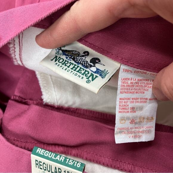 Northern Reflections | Pink Traditional Fit Tapered Leg Cotton Pants 15/16 NWT - Picture 5 of 7